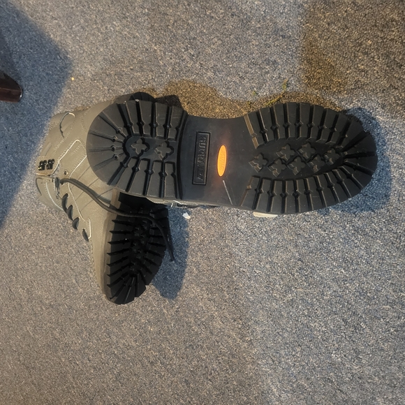 Gray High-Top Boots with Black Soles